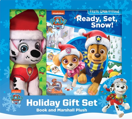 Nickelodeon Paw Patrol - Ready, Set, Snow! Holiday Gift Set - First Look and Find Activity Book with Marshall Plush! (Board Book)