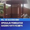 TERIMA JADI, Wa. 081-555-436-087, Harga Gazebo Kayu Kelapa 2x2 Garut