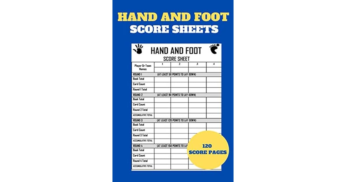 Hand and Foot card game Hand and Foot Score Pad Canasta Style Hand