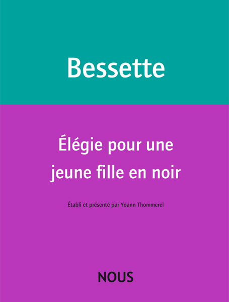 Elégie pour une jeune fille en noir (Hardcover)