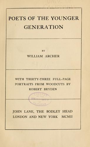 Poets Of The Younger Generation (Hardcover)