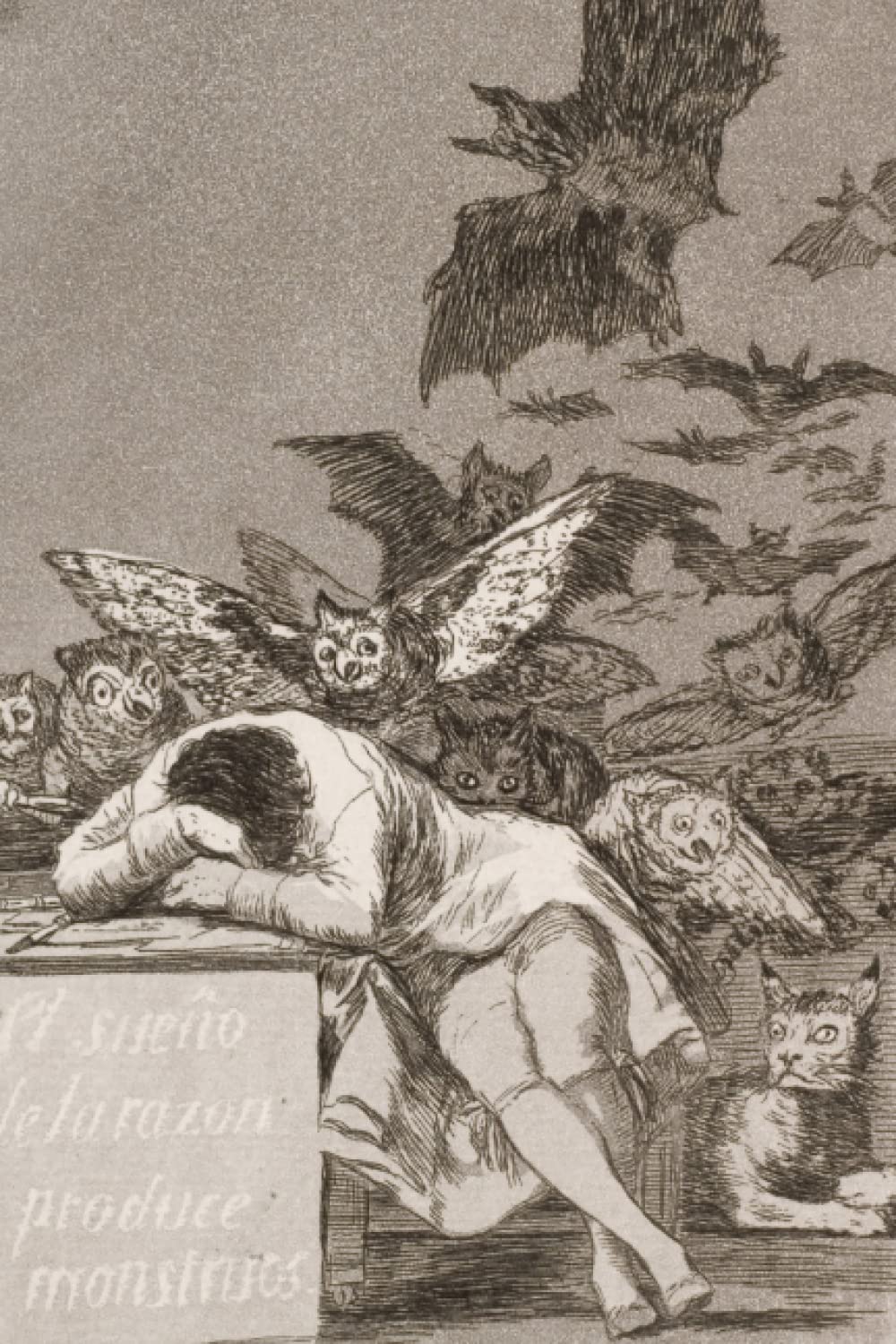 Creepy Journals for Writing: Macabre Notebook Goya's The Sleep Of Reason Produces Monsters design (Paperback)