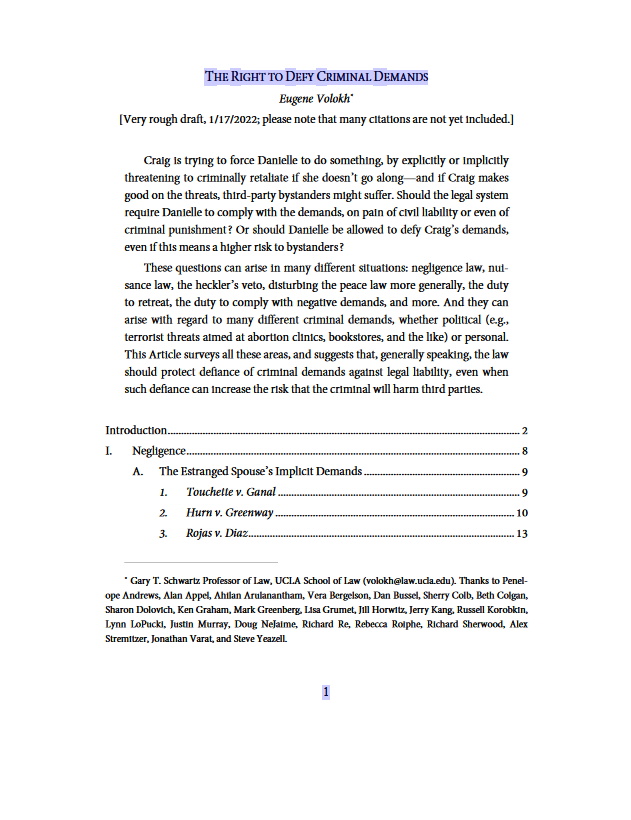 The Right to Defy Criminal Demands (ebook)