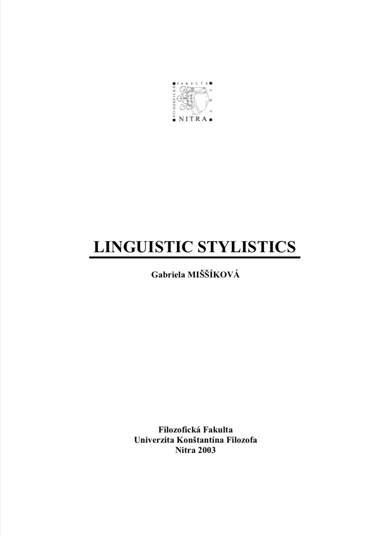 Linguistic Stylistics