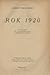 Rok 1920. Z powodu pracy M....