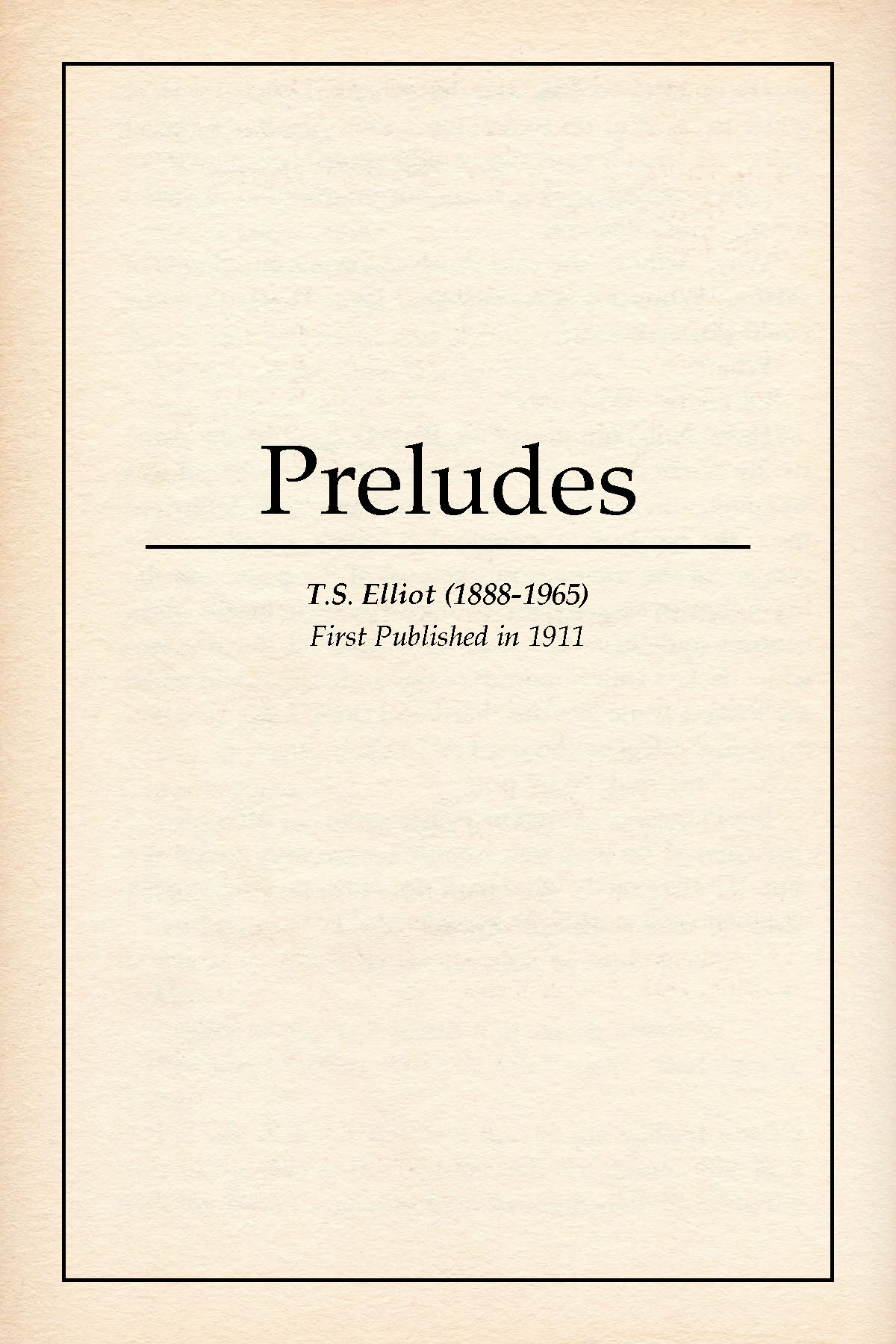 Preludes (Unknown Binding)