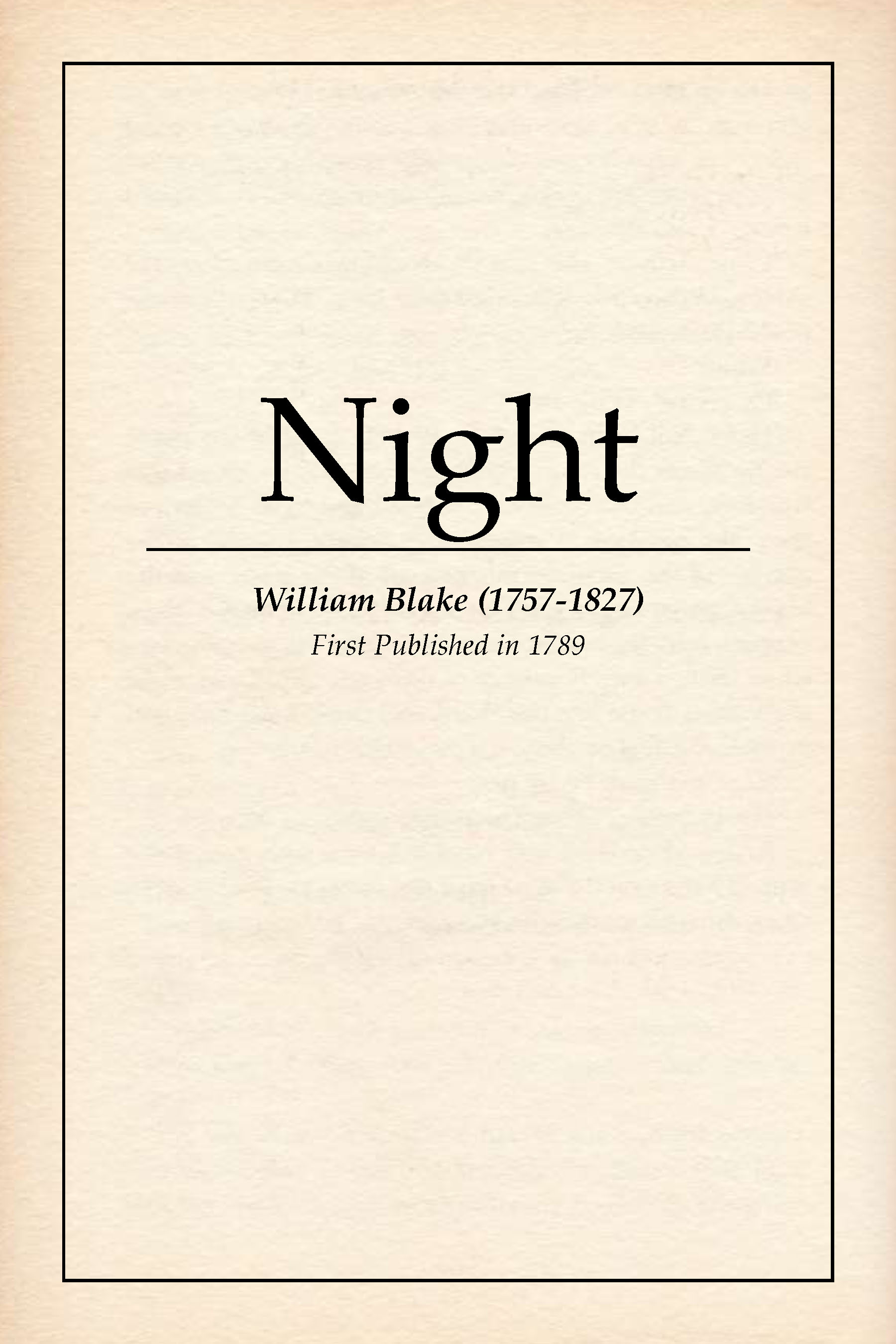 Night (Unknown Binding)