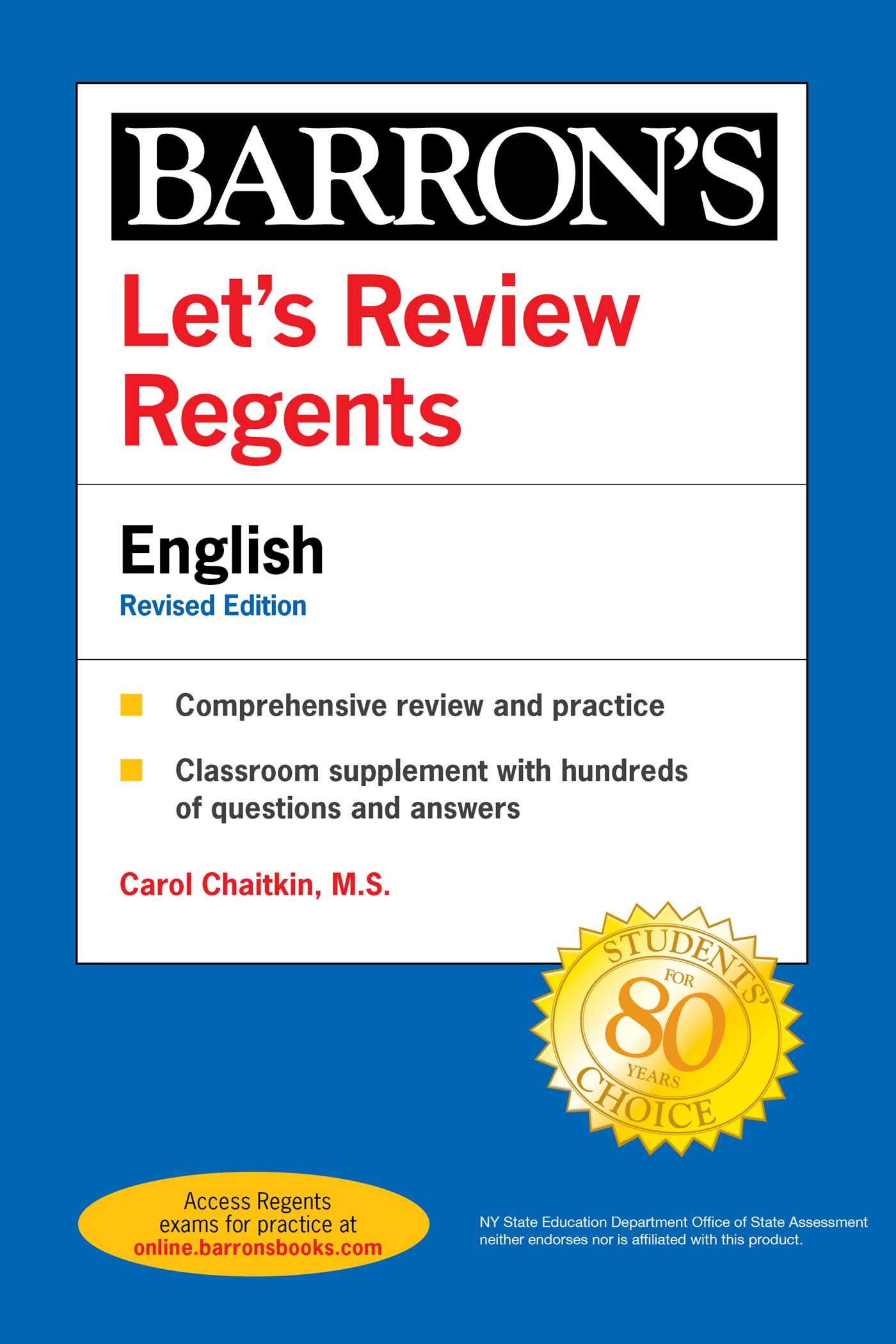 Let's Review Regents: English Revised Edition (Barron's New York Regents)