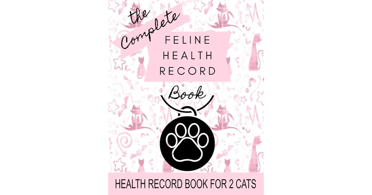 Feline Health Record 8" x 10" Complete Cat Health Record Book for 2