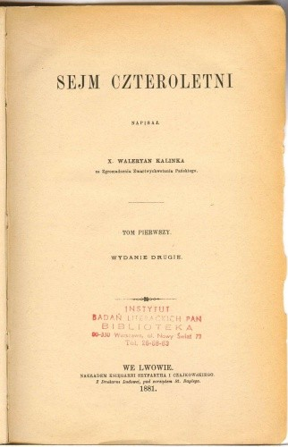 Sejm Czteroletni, t. 1-2