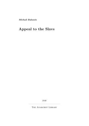 Appeal to the Slavs (ebook)