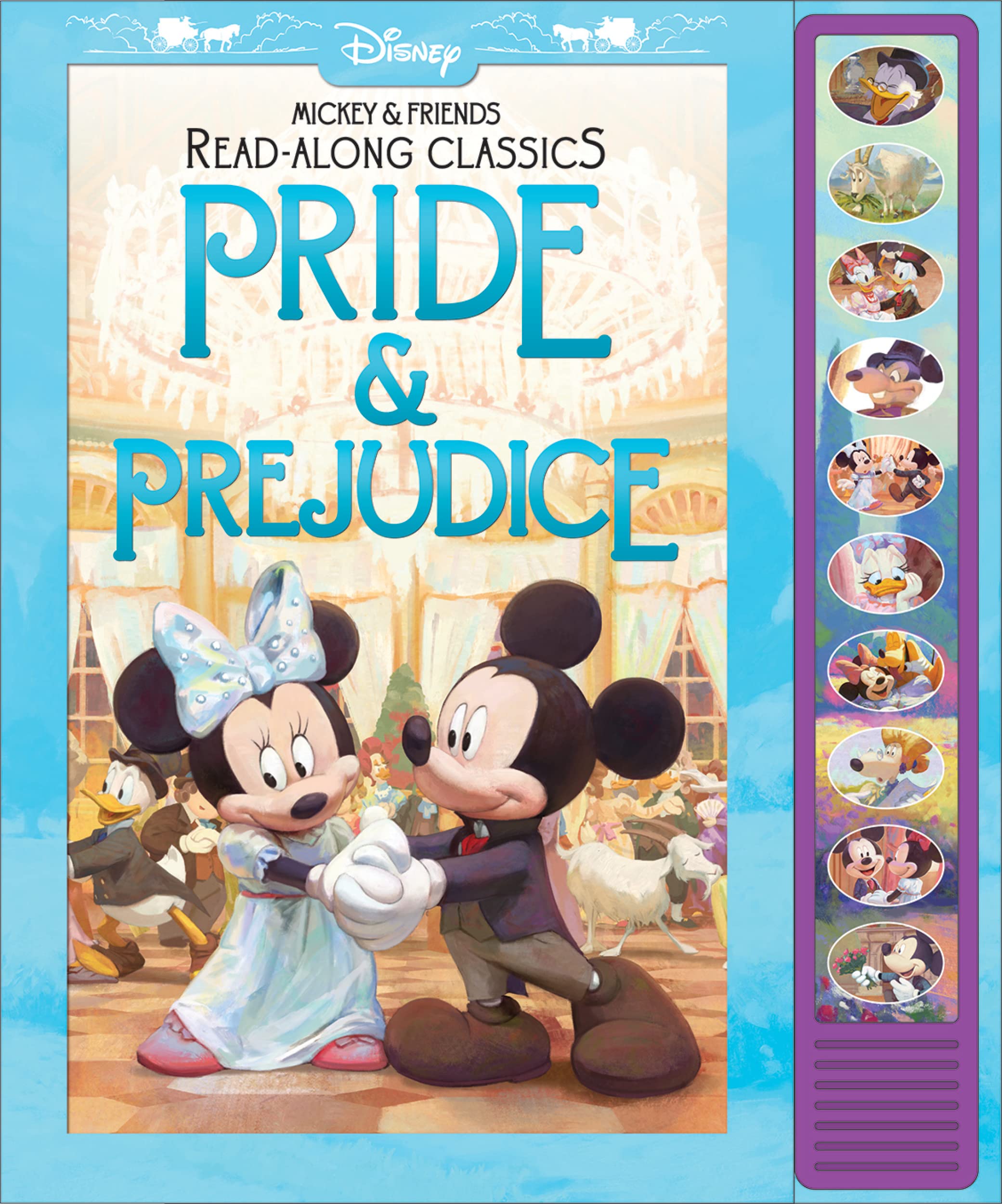 Disney Mickey Mouse and Minnie Mouse Read-Along Classics – Pride & Prejudice Interactive Sound Book – Press Buttons to Hear Story Read Aloud - PI Kids (Hardcover)