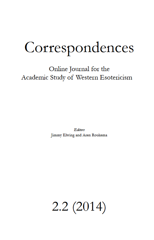 Correspondences: Journal for the Study of Esotericism (Vol 2, #2)