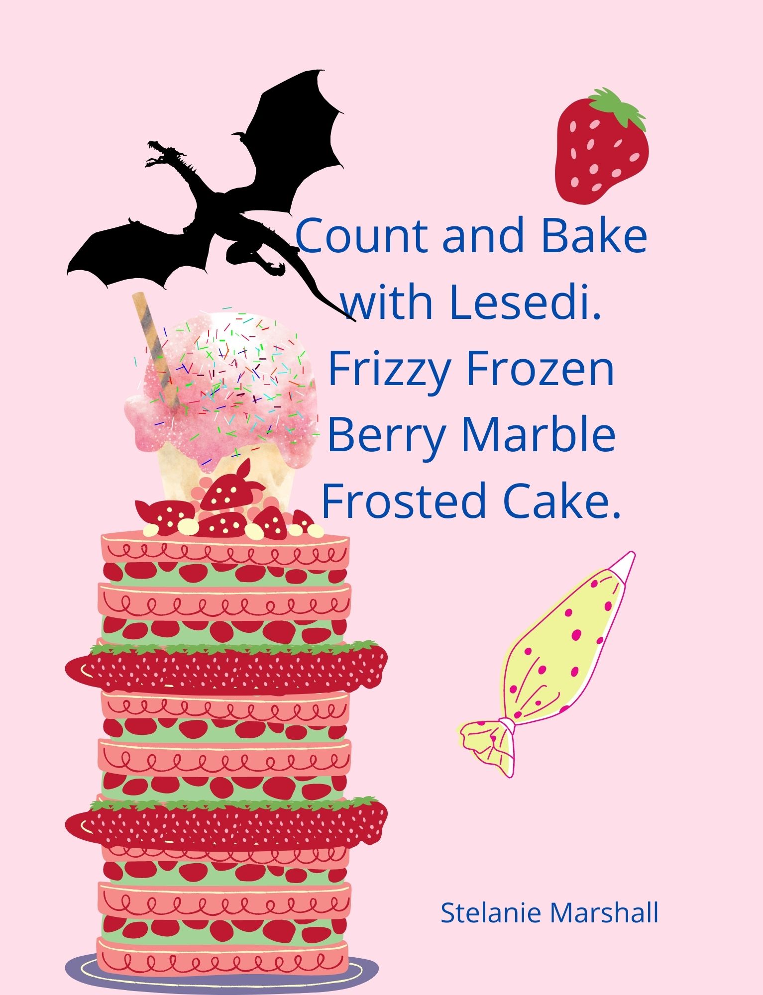 Count and Bake with Lesedi. Frizzy Frozen Berry Marble Frosted Cake. (1)