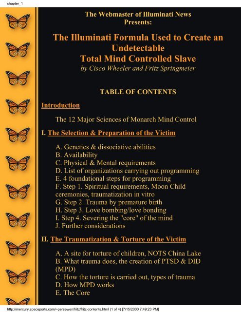 The Illuminati Formula Used to Create a Total Mind Controlled Slave (Spiral-bound)