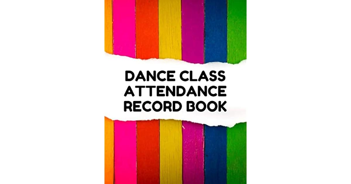 Dance Class Attendance Record Book Colorful Stripes Cover by Dance