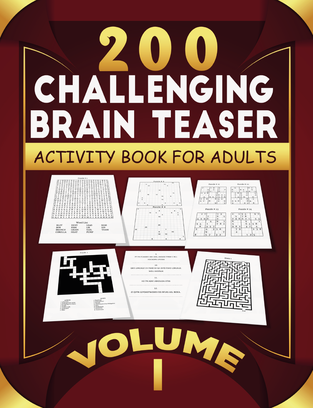 Puzzles Real Fun Family Brain Mixed Puzzle Games Crosswords Sudoku Logic & Math Mazes Cryptograms Word Searches & More Vol 1