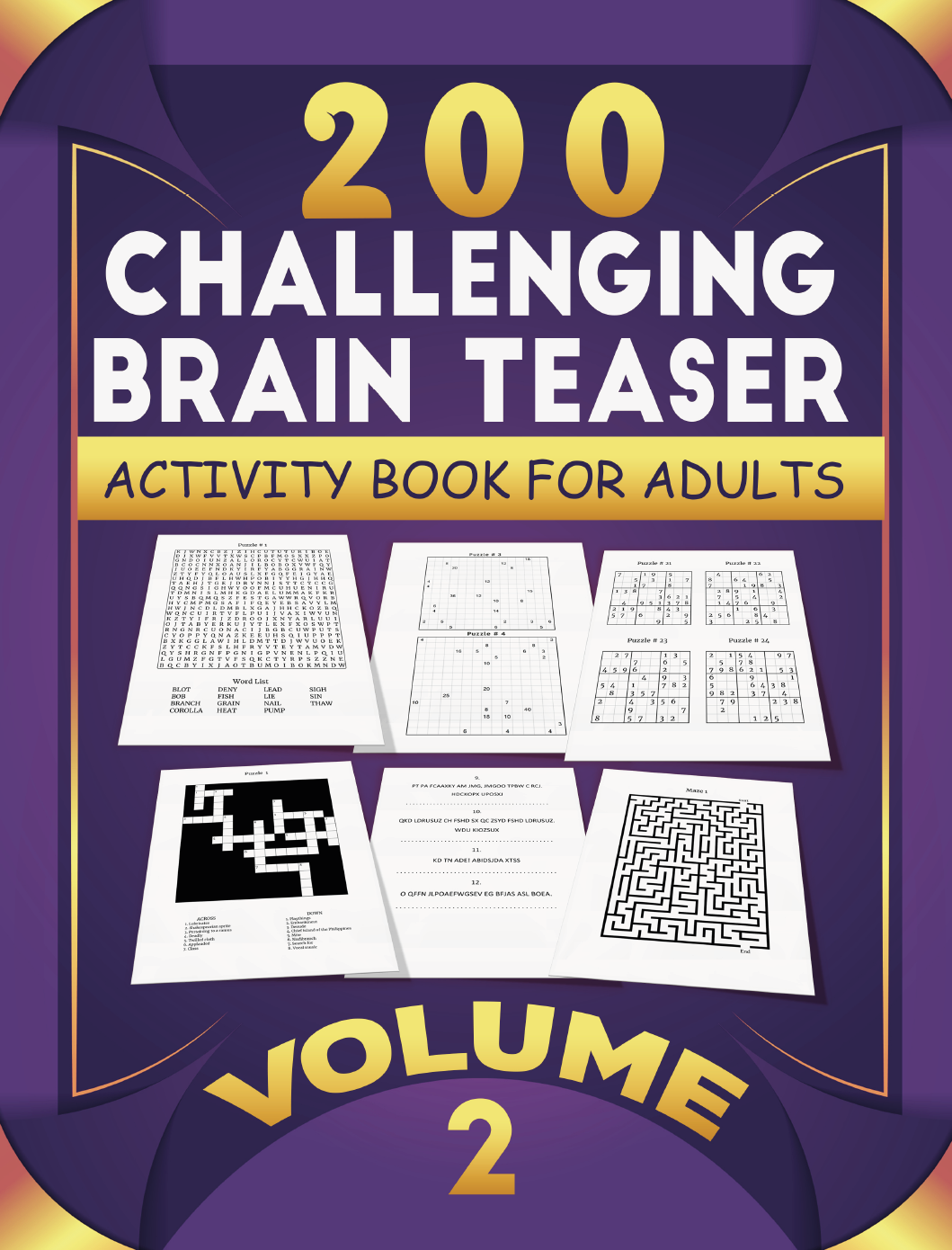 Puzzles Real Fun Family Brain Mixed Puzzle Games Crosswords Sudoku Logic & Math Mazes Cryptograms Word Searches & More Vol 2