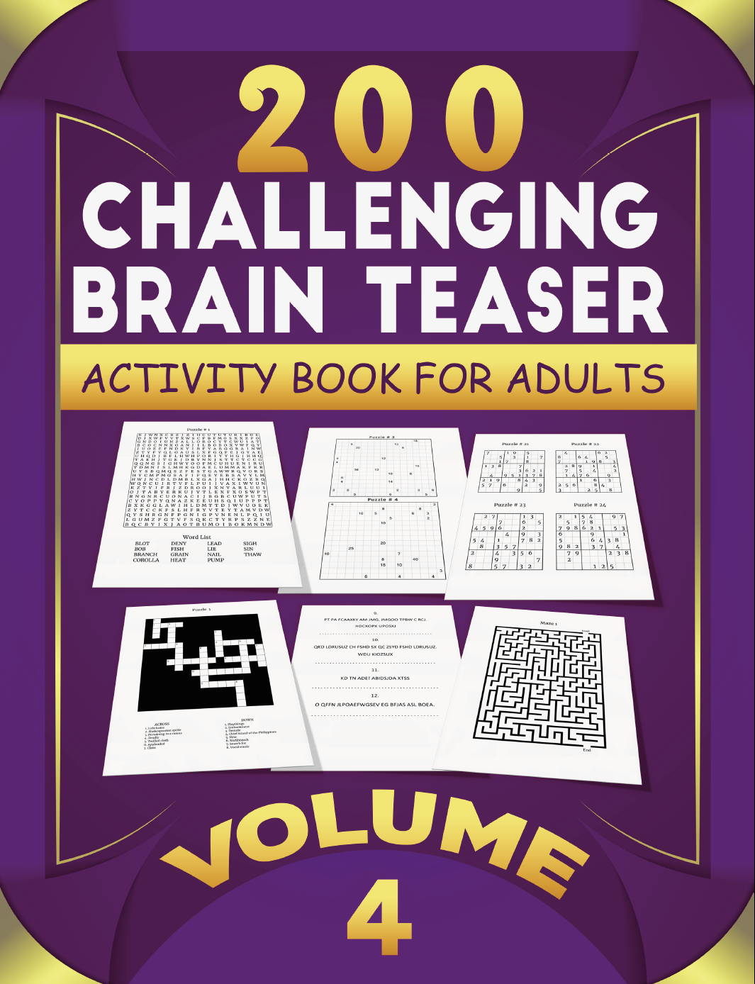Puzzles Real Fun Family Brain Mixed Puzzle Games Crosswords Sudoku Logic & Math Mazes Cryptograms Word Searches & More Vol 4
