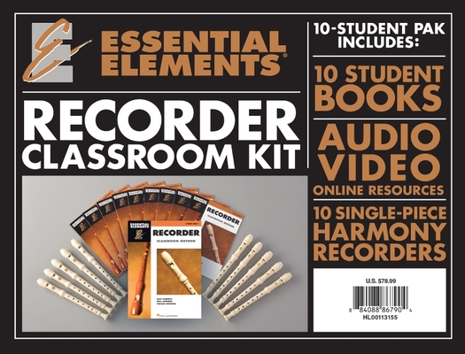 Essential Elements for Recorder - Classroom Kit | Beginner Recorder Method Book Set for Classroom Learning and Music Education | Includes 10 Student Books with Online Audio and 10 Recorders