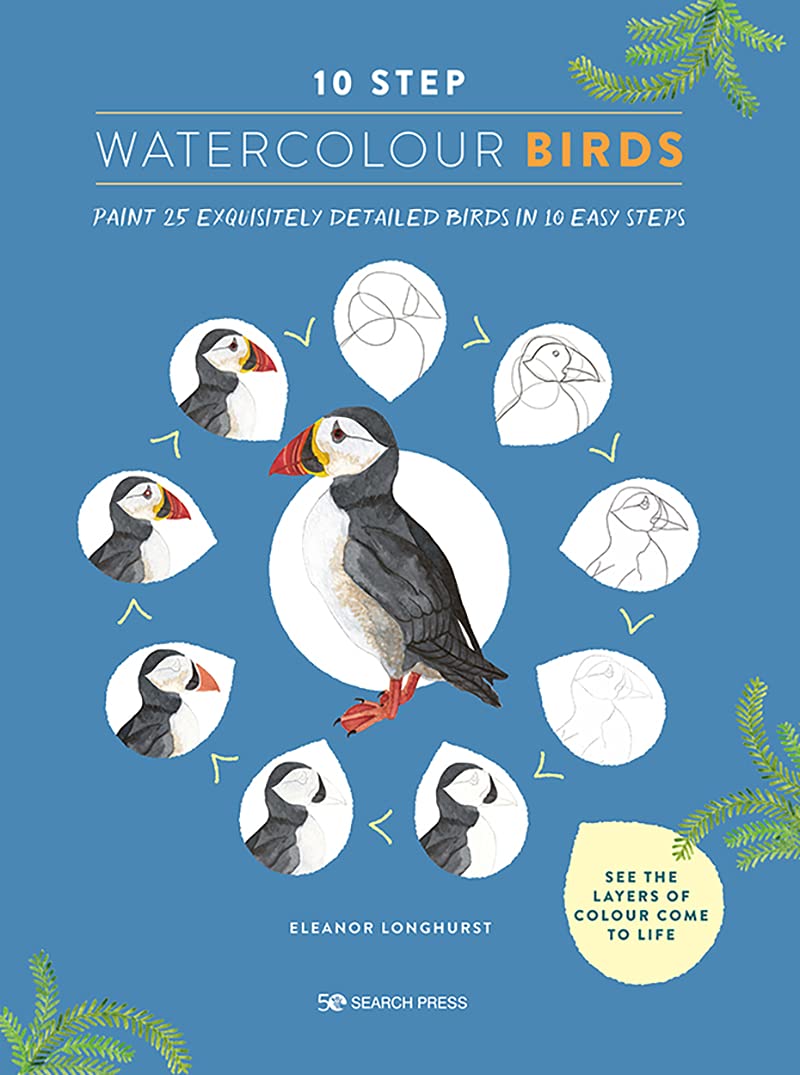 10 Step Watercolour: Birds: Paint 25 exquisitely detailed birds in 10 easy steps (Paperback)