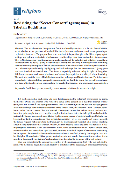Revisiting the “Secret Consort” (gsang yum) in Tibetan Buddhism