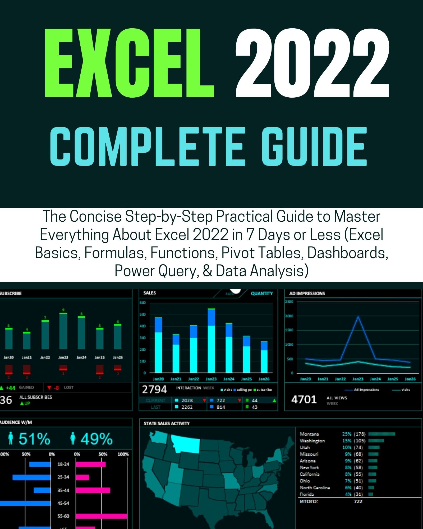 EXCEL 2022 COMPLETE GUIDE: The Concise Step-by-Step Practical Guide to Master Everything About Excel in 7 Days or Less (Excel Basics, Functions, Pivot Tables, Dashboards, Power Query, & Data Analysis (Kindle Edition)