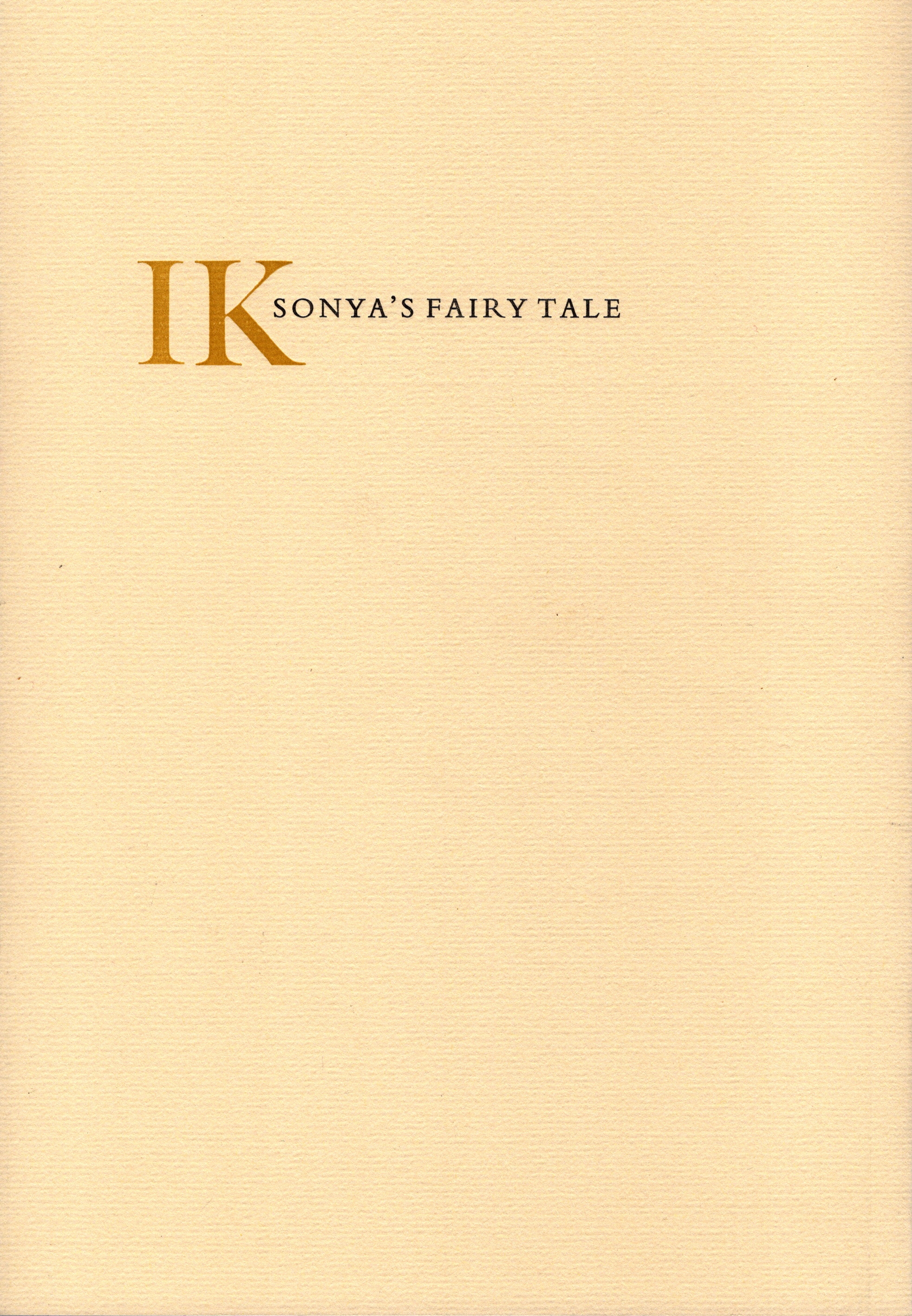 Sonya's Fairy Tale (from Deaf Republic)