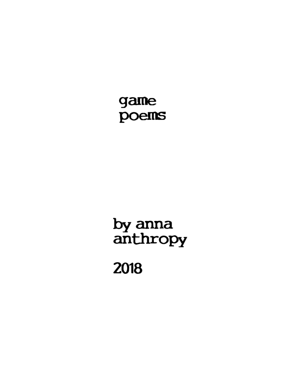 Game Poems