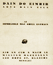 Dàin do Eimhir agus Dàin Eile