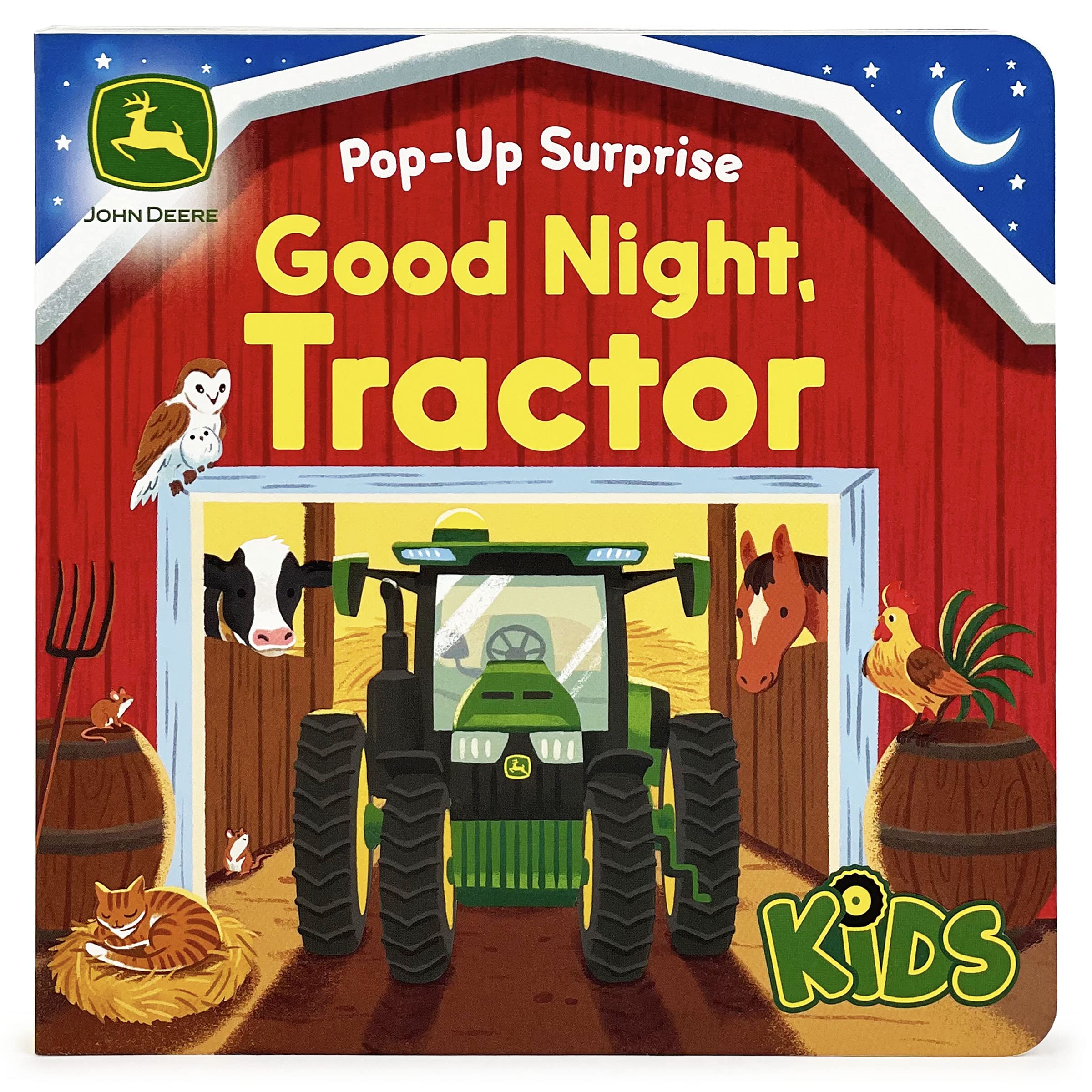 John Deere Kids Good Night Tractor on the Farm: Deluxe Lift-a-Flap & Pop-Up Surprise Board Book, Ages 2-6 (Board book)