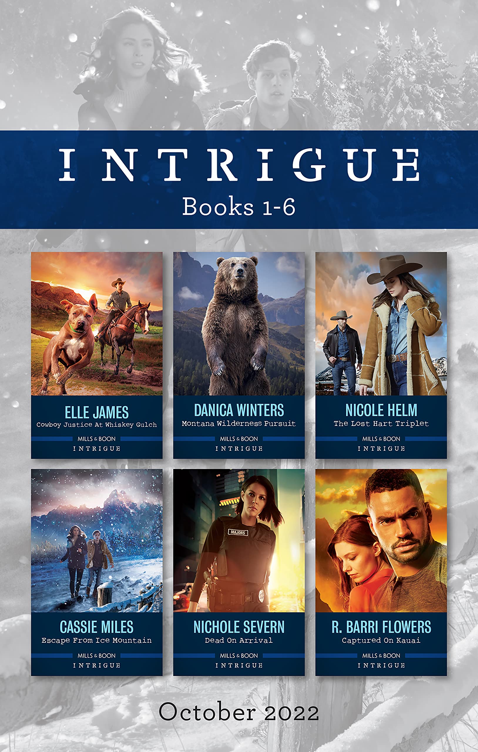 Intrigue Box Set Oct 2022/Cowboy Justice at Whiskey Gulch/Montana Wilderness Pursuit/The Lost Hart Triplet/Escape from Ice Mountain/Dead on Arrival/Captured on Kauai (The Outriders Series Book 6)