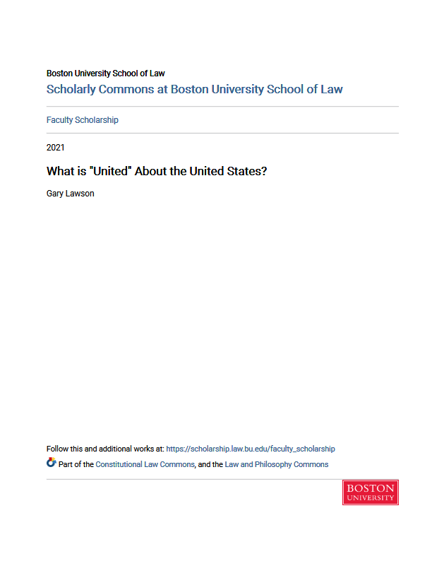 What is "United" About the United States? (ebook)