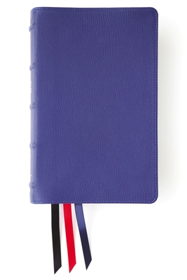 NIV, Side-Column Reference Bible (Deep Study at a Portable Size), Personal Size, Premium Goatskin Leather, Blue, Premier Collection, Art Gilded Edges, Comfort Print