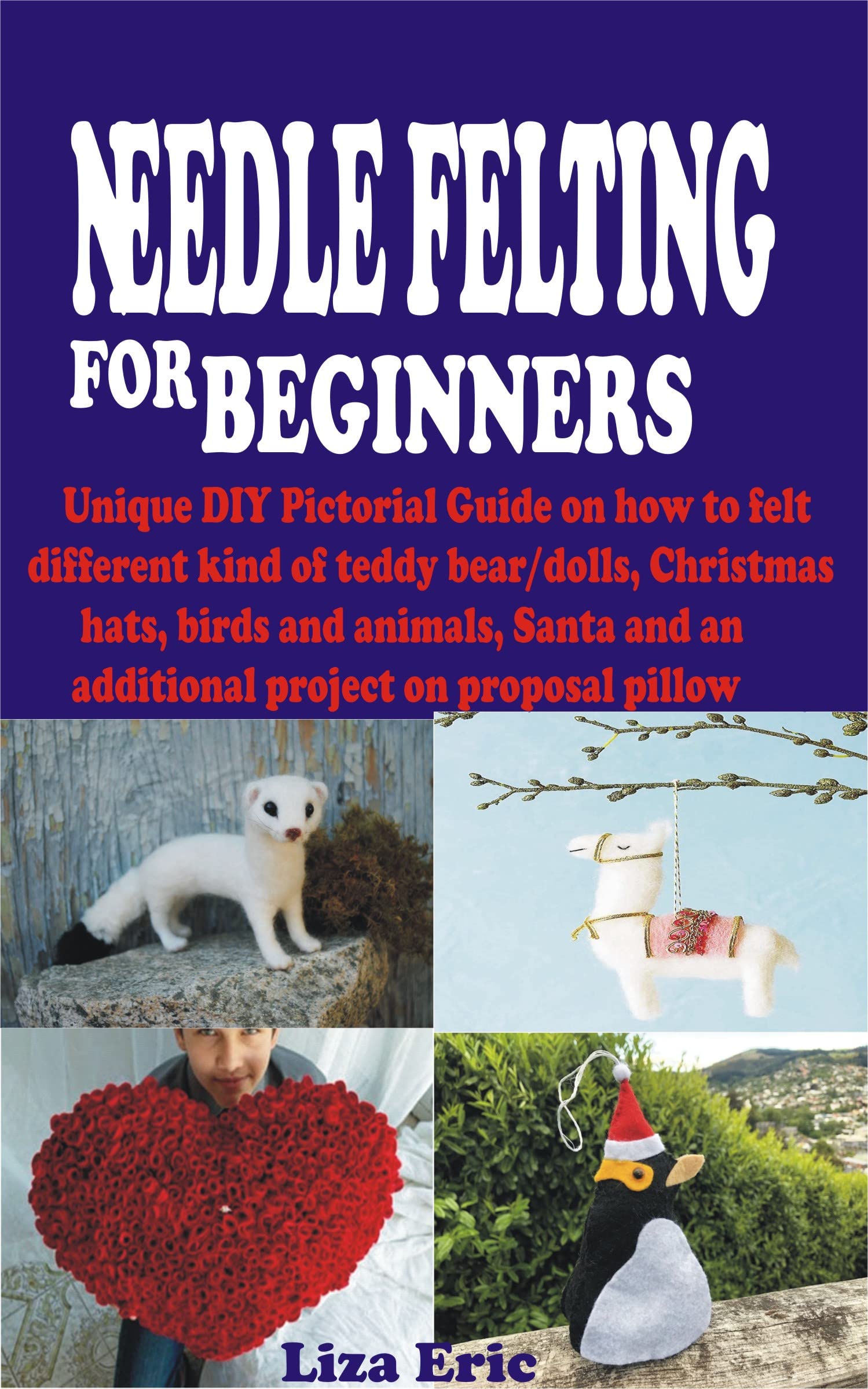 NEEDLE FELTING FOR BEGINNERS: Unique DIY Pictorial Guide on how to felt different kind of teddy bear/dolls, Christmas hats, birds and animals, Santa and an additional project on proposal pillow (Kindle Edition)