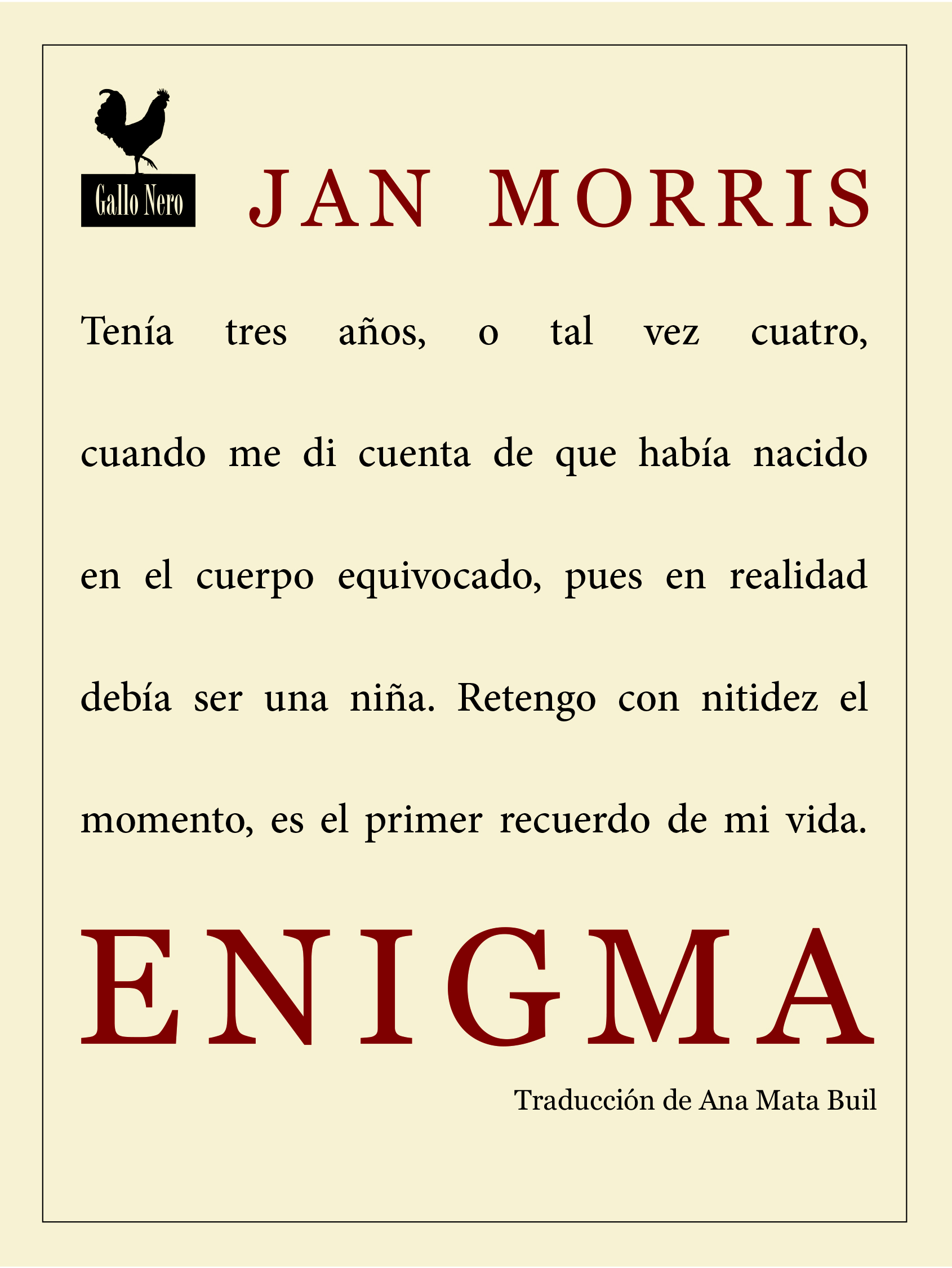 Portada de Enigma, de Jan Morris