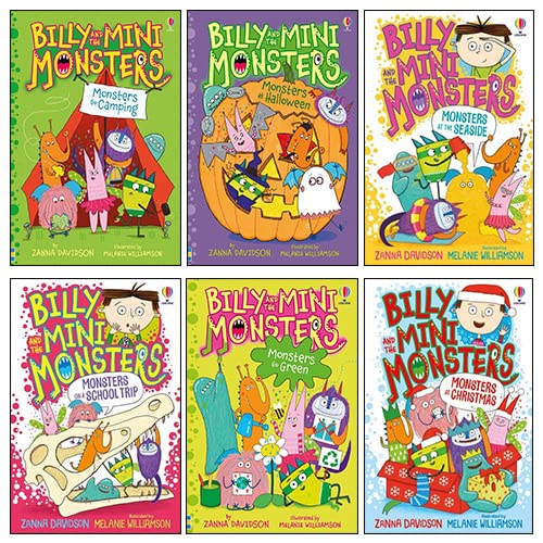 Billy and the Mini Monsters Collection 4 Books Set by Zanna Davidson (Monsters go to School, Monsters on a Plane, Monsters in the Dark, Monsters go to Party!)