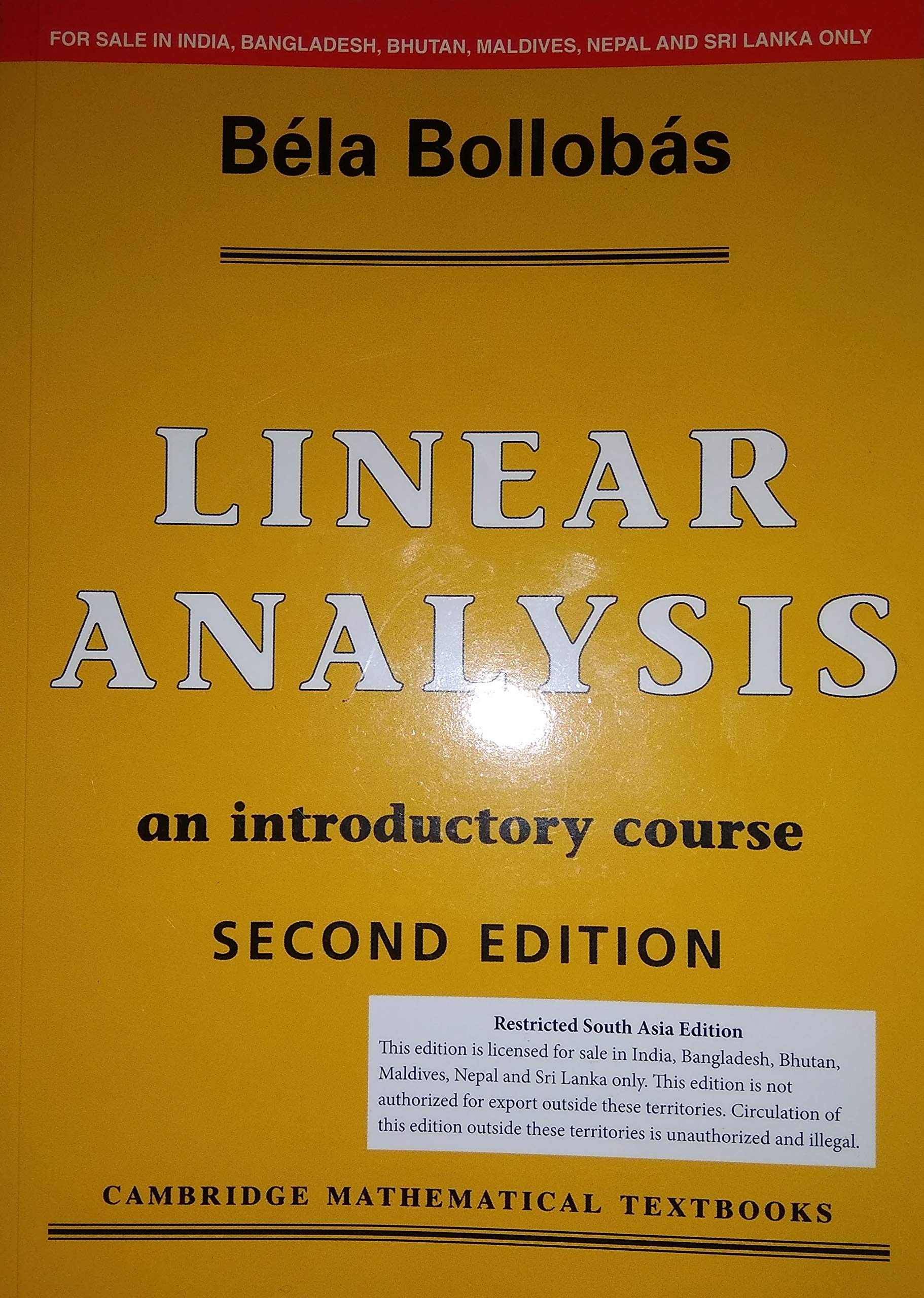 Linear Analysis ,2Nd Edition (Unknown Binding)
