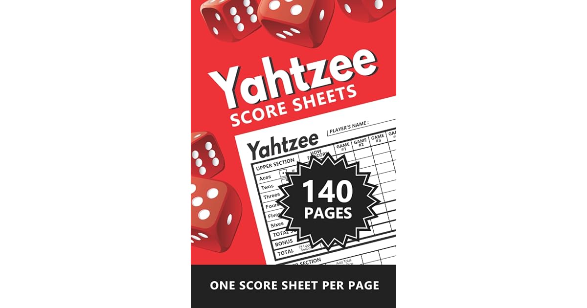 Yahtzee Score Sheets Yahtzee Score Pads Small Travel Size 6x9 inch by Wise Owl Scoresheets