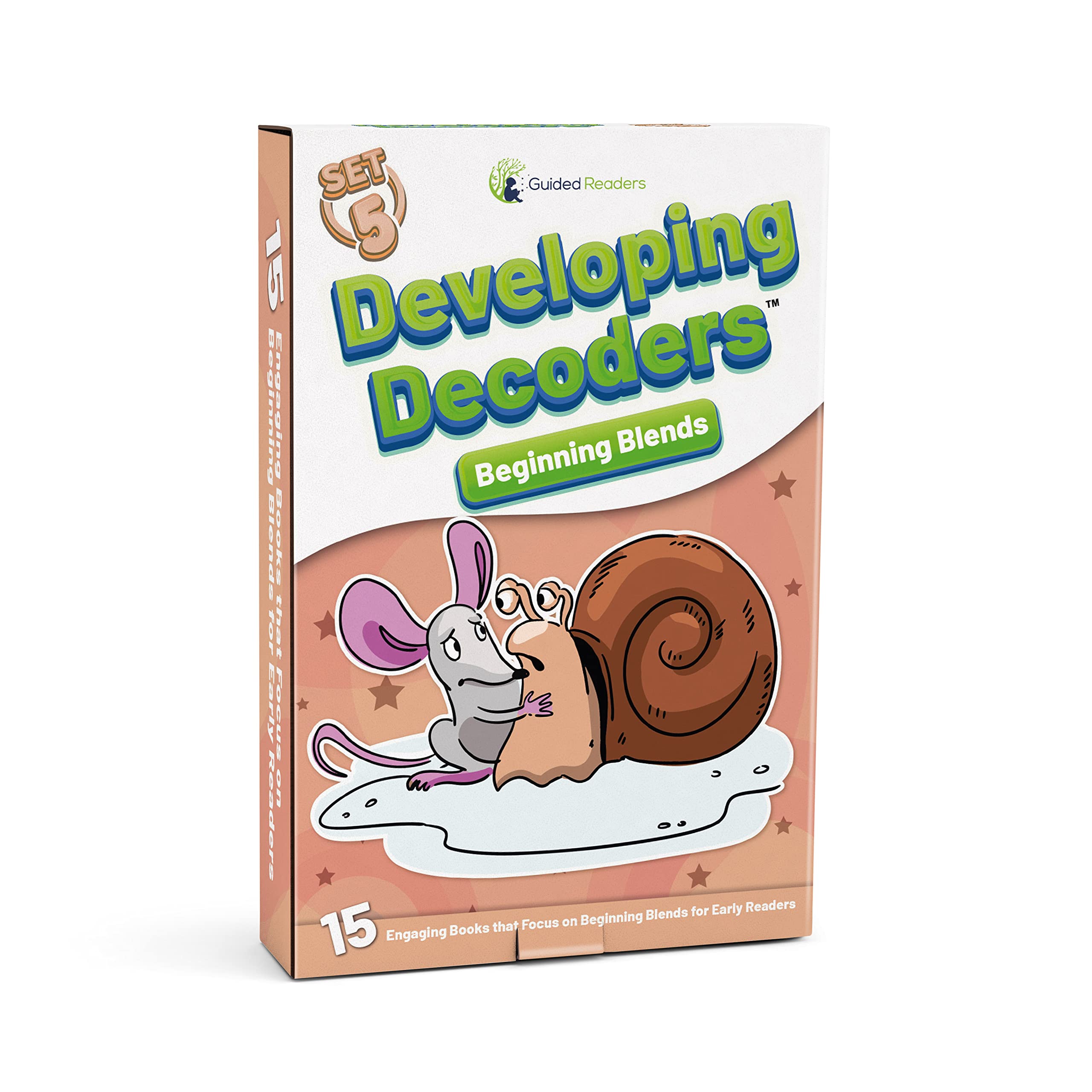 Decodable Readers: 15 Beginning Blends Phonics Decodable Books for Beginning Readers Ages 4-7 Developing Decoders (Gray Collection: Set 5)