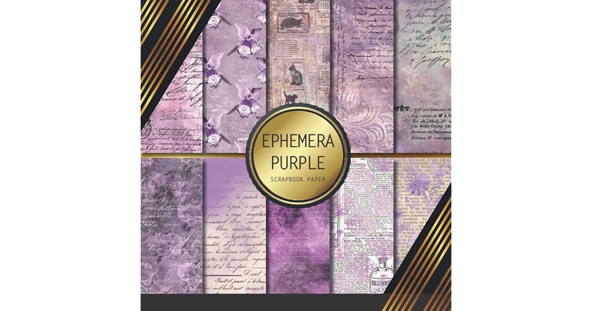 Scrapbook Paper: Purple Ephemera: Double Sided Craft Paper For Card ...