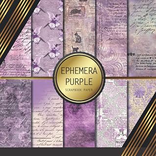 Scrapbook Paper: Purple Ephemera: Double Sided Craft Paper For Card ...