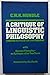 Critique of Linguistic Philosophy