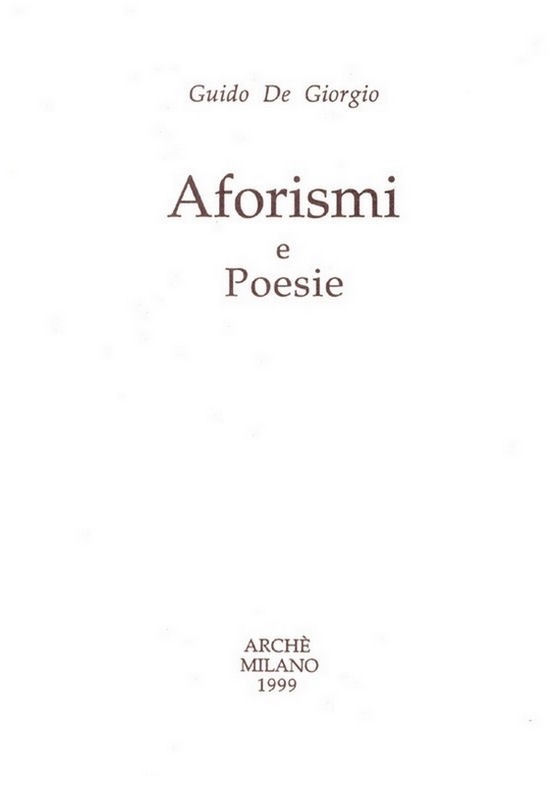 Aforismi e Poesie (Paperback)