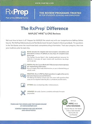 Rx Prep's 2023 Course Book for Pharmacist Licensure Exam Preparation