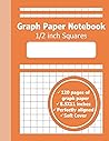 Graph Paper Notebook: Grid paper with Large 1/2 Inch Squares | 8.5X11 | Mate Orange Cover |120 Pages of Quad Paper perfect for Math, Drawing and ... (1/2 inch Graph Paper Composition Notebook)