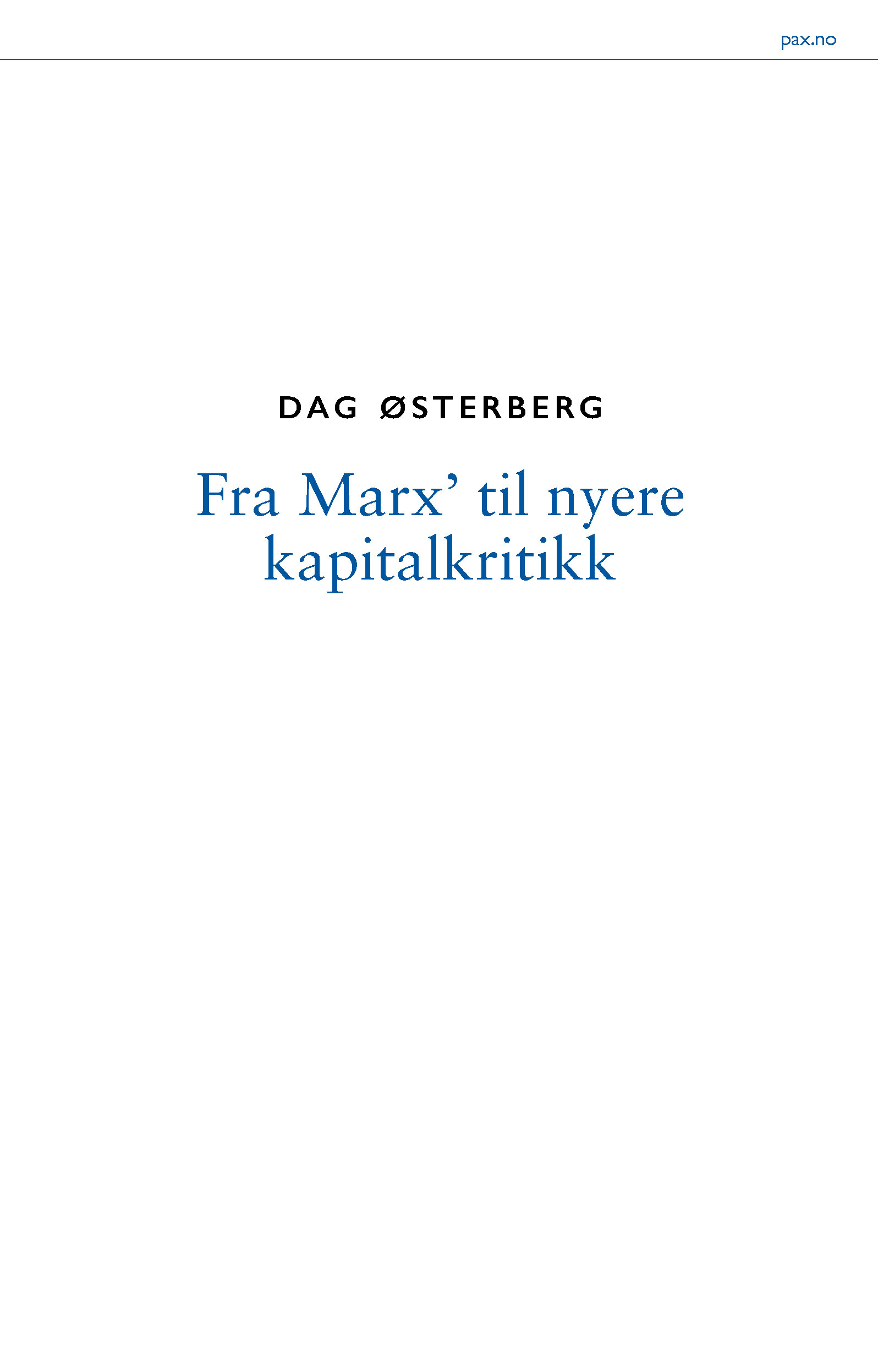 Fra Marx' til nyere kapitalkritikk