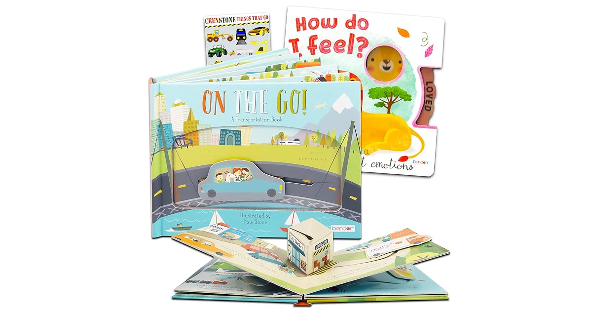 On the Go! Pop Up Board Book Set Bundle with 2 Interactive Board