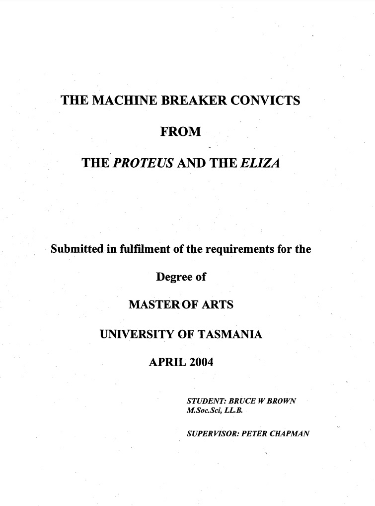 The Machine Breaker Convicts from the Proteus and the Eliza (ebook)