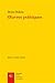 Oeuvres Politiques (Litteratures Francophones) (French Edition)